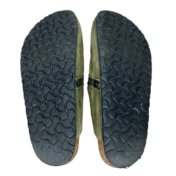 Birkenstock Eaton Olive Green Suede Leather Clogs 39 / 8 - Picture 4 of 11